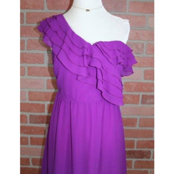 Chelsea & Violet Fuchsia One Shoulder Dress - Picture 2 of 7
